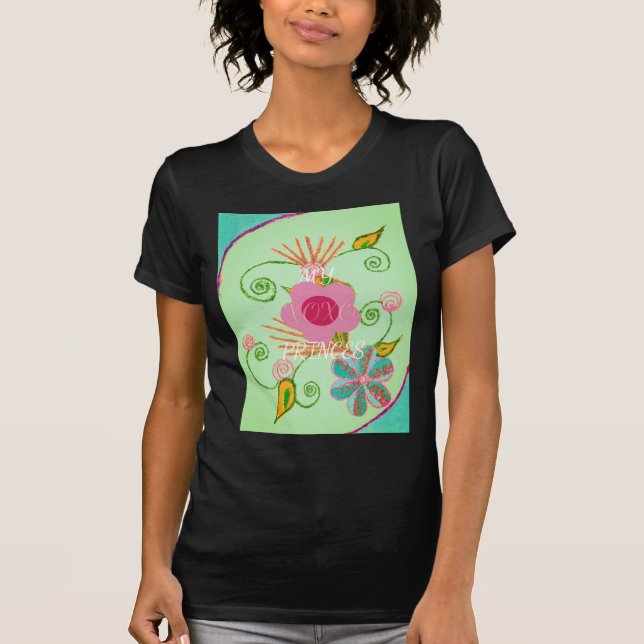 Min XOXO Little Princess Blommigt Art Print Design Tee (Framsida)