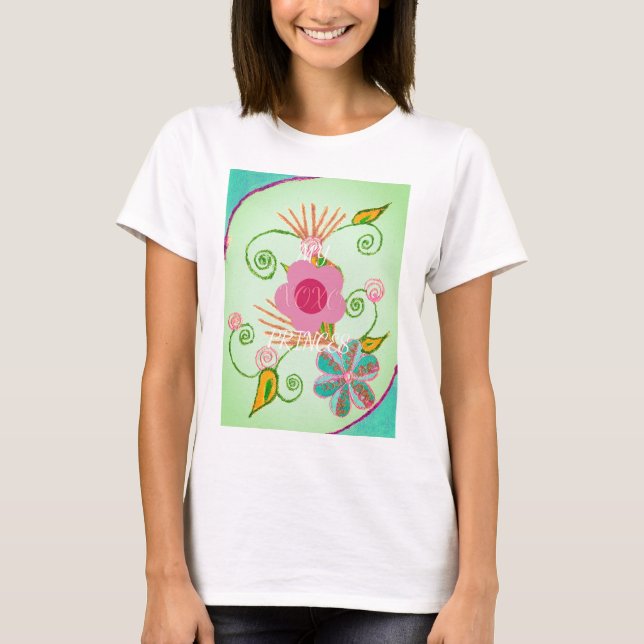 Min XOXO Little Princess Blommigt Art Print Design Tröja (Framsida)
