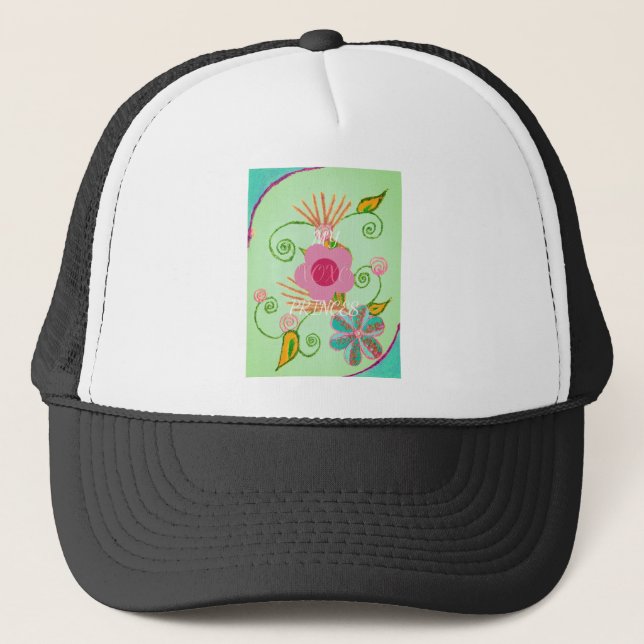 Min XOXO Little Princess Blommigt Art Print Design Truckerkeps (Framsida)
