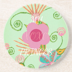 Min XOXO Little Princess Blommigt Art Print Design Underlägg