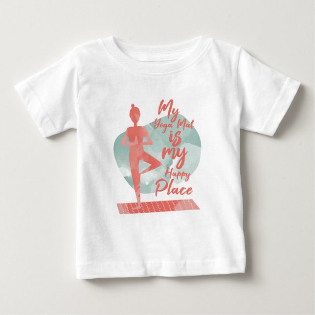 Min Yoga Mat är min Cute Lycklig Ställe T Shirt (Framsida)