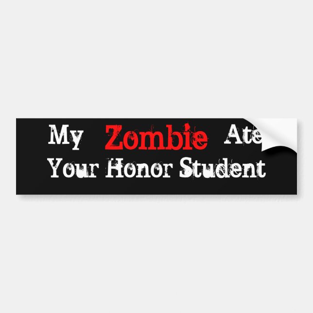 Min Zombie åt din hederstudentbildekal Bildekal (Framsidan)