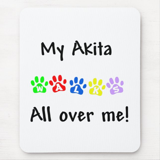 Mina Akita Walks över mig Musmatta (Framsidan)