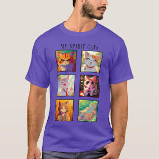 Mina andliga katters roliga Anime-familj T Shirt