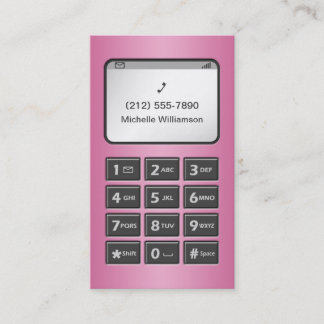 Mina andra Mobila - Rosa personliga Telefonkort