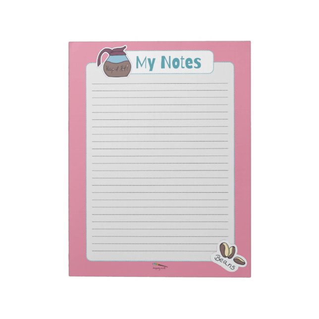 Mina anteckningar för Rosa-kaffe Anteckningsblock (Roterad)