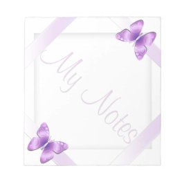Mina anteckningar Girly Lavender Butterfly Anteckningsblock
