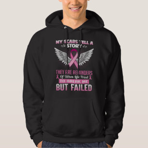 Mina ärr berättar en historia - Bröstcancermedveta Hoodie