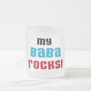 Mina Baba Sten T-shirts och presenter Frostad Glasmugg