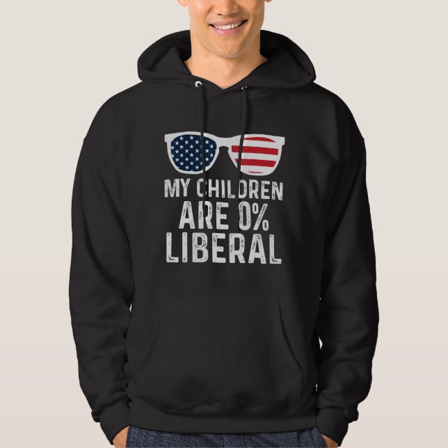 Mina barn är 0 procent liberala patriotiska hoodie (Framsida)