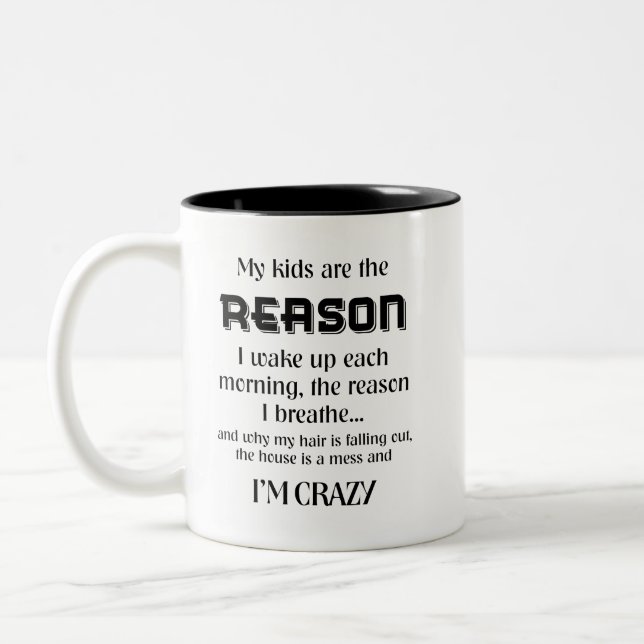 Mina barn är orsaken till att jag andas (R) Två-Tonad Mugg (Vänster)