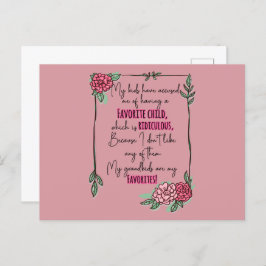 Mina barn har anklagat mig för att ha ett favoritb vykort