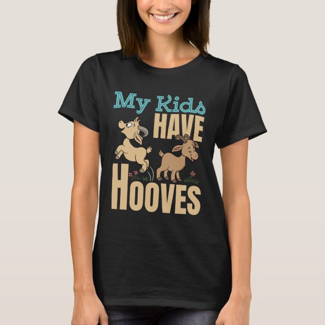 Mina barn har hooves Goat Mamma Pappa förälder T Shirt (Framsida)