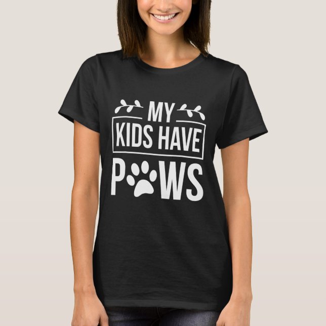 Mina barn har Tass-hund-kattcitat 1 T Shirt (Framsida)