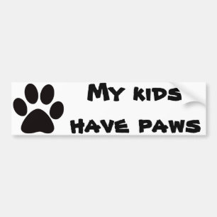 Mina barn har tassar Bumper Sticker Bildekal