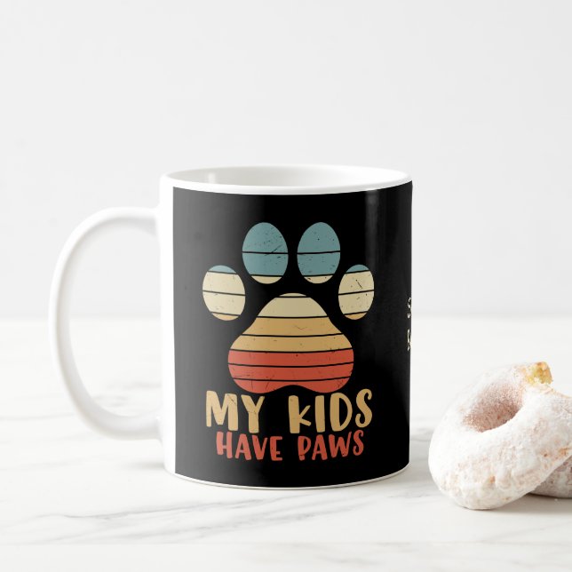 Mina barn har tassar Personlig kaffemugg (Med munk)