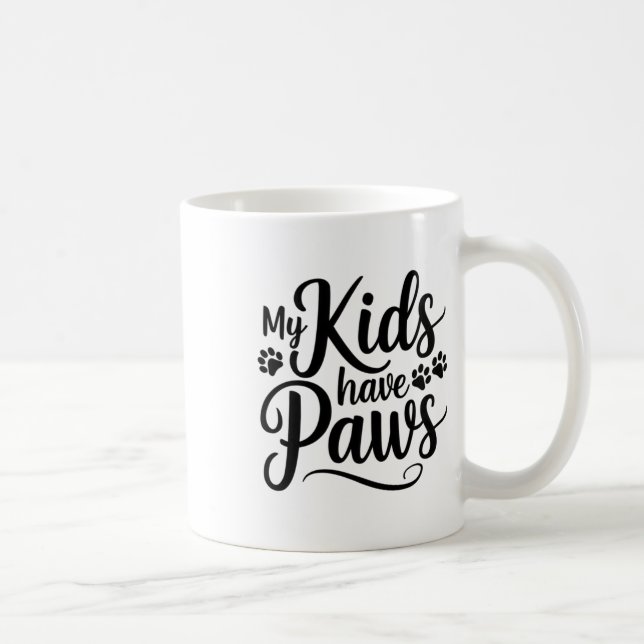 Mina barn har Tassar Rolig hund Älskare-citattecke Kaffemugg (Höger)