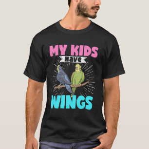 Mina barn har Vingar Budgie Mamma Pappa Parakeet B T Shirt
