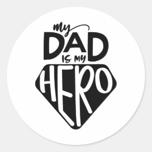 Mina barn i Pappa är min hjältehjälte Cute Fars da Runt Klistermärke