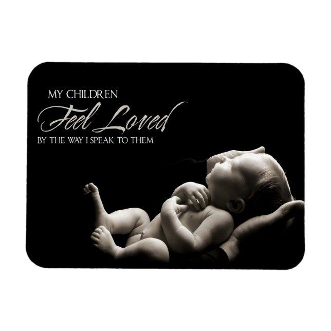 "Mina barn känner sig älskade" Motiveringsbekräfte Magnet (Horisontell)