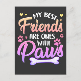 Mina bästa vänner är vänner med tass vykort