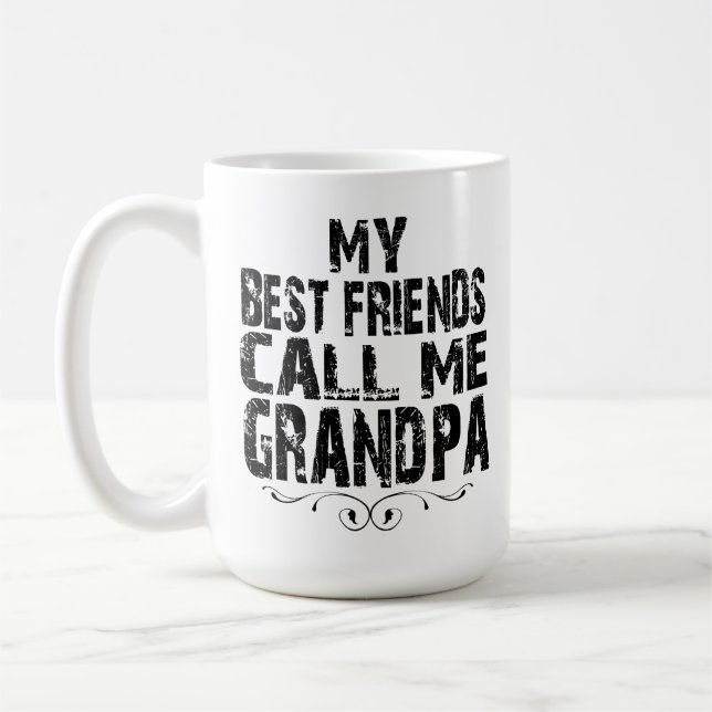 Mina bästa vänner kallar mig farfar Stolta farfäde Kaffemugg (Vänster)