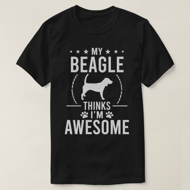 Mina Beagle-tankar jag är Fantastisk Hund älskare T Shirt (Design framsida)