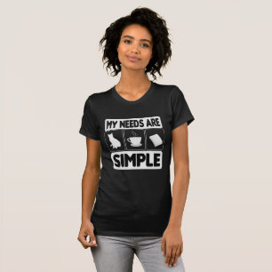 Mina behov är enkla - kaffe Cat Bokar T Shirt