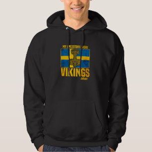 Mina besökare var Vikings Sverige Svenska Flagga M Hoodie