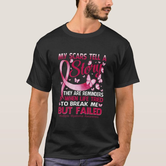 Mina bilar Berätta för Många Myeloma Medvetenhet T T Shirt (Framsida)
