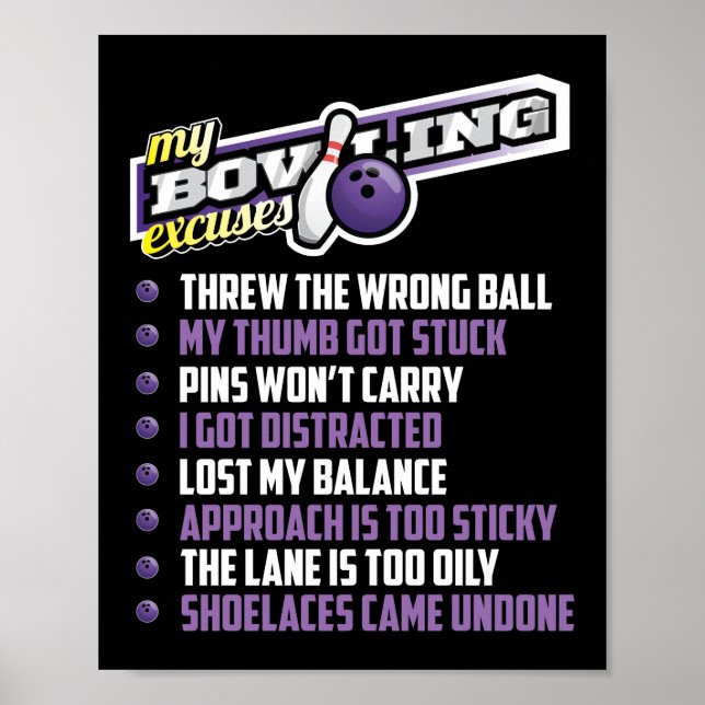 Mina Bowling Excuses Poster (Framsidan)