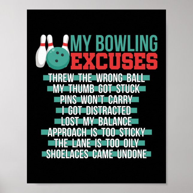 Mina Bowling Excuses Poster (Framsidan)