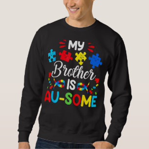 Mina bröder är lite Autism Awareness Siblings Lång Ärmad Tröja