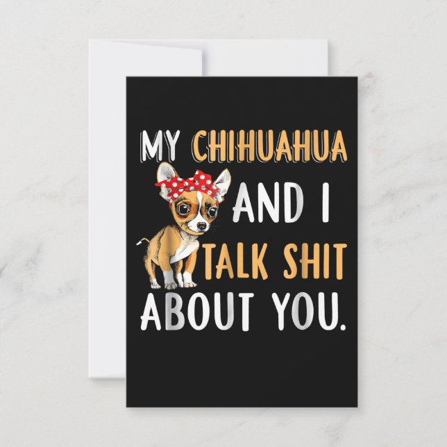 Mina Chihuahua och jag pratar om dig Hund älskare- OSA Kort (Framsida)