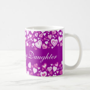 Mina Darling Daughhjärtan lila rosa mugg