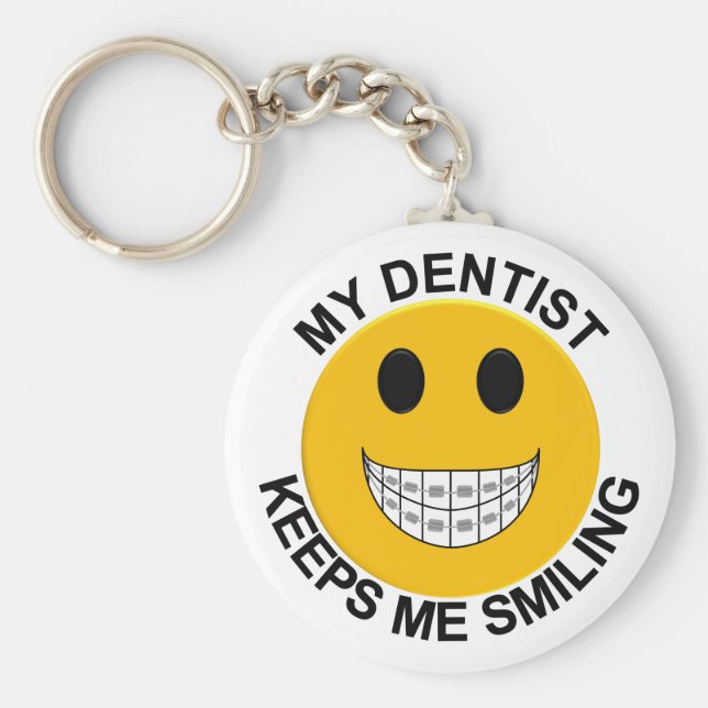 Mina dentistiska Behållor som jag ler - nyckelkedj Nyckelring (Framsidan)