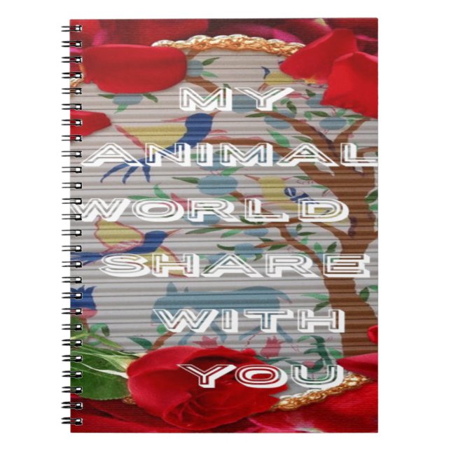 Mina djur World valentine.png Anteckningsbok Med Spiral (Framsidan)