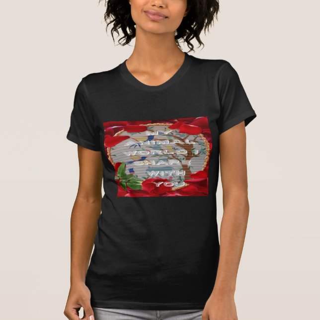 Mina djur World valentine.png Tee (Framsida)