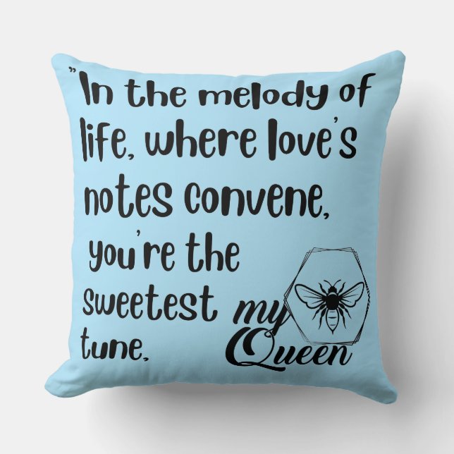 mina drottningsbee-citat kudde (Framsida)