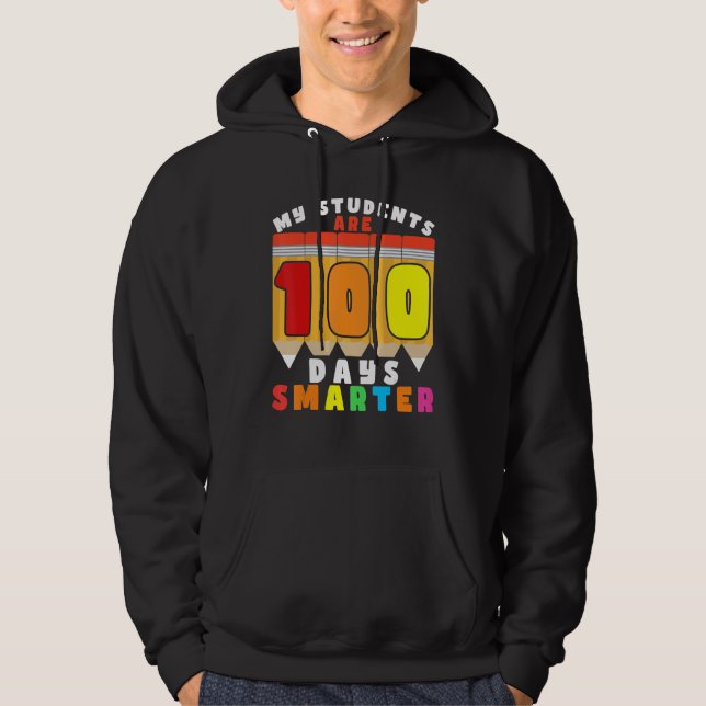 Mina elever är 100 dagar smartare penn skol kaffe hoodie (Framsida)