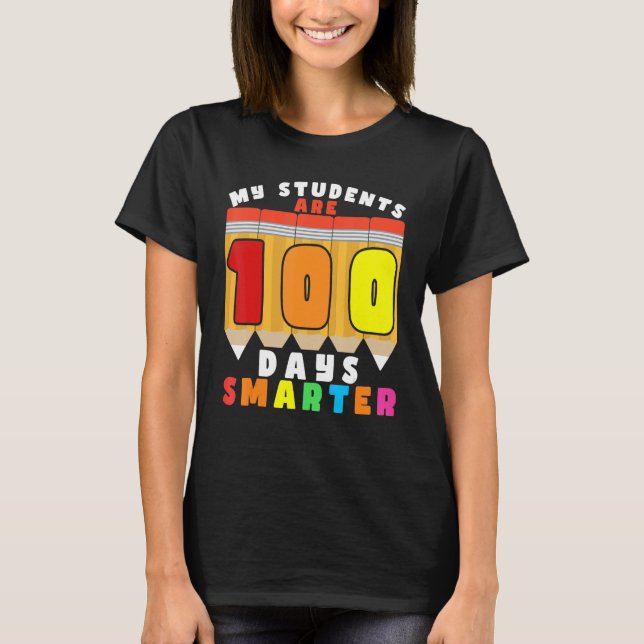 Mina elever är 100 dagar smartare pennskolkaffe t shirt (Framsida)