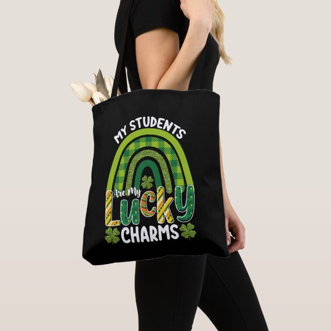 Mina elever är mina lyckotal St. Patricks dag Tygkasse (Närbild)