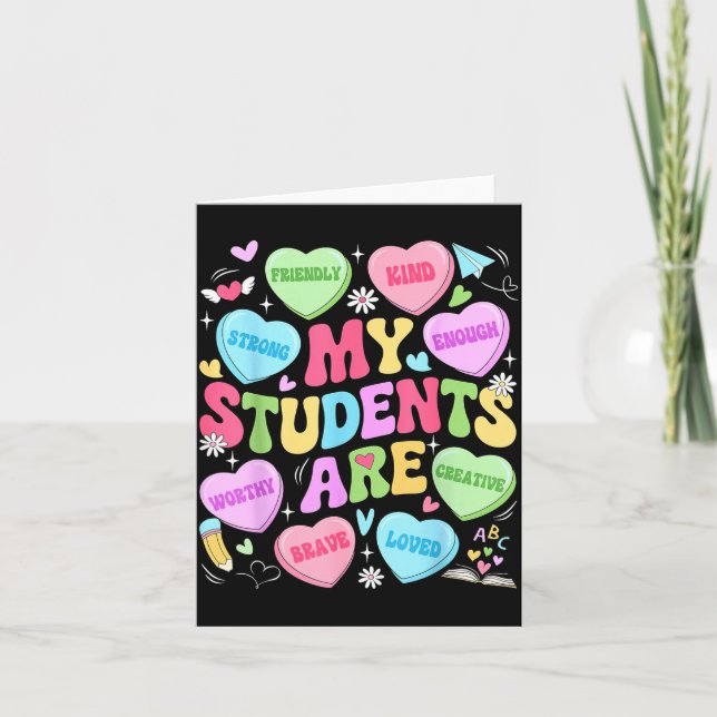 Mina elever är snälla starka valentinälärarinnor kort (Framsida)