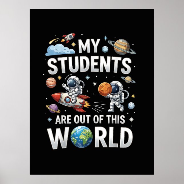 Mina elever är ute i detta rymduniversum poster (Framsidan)
