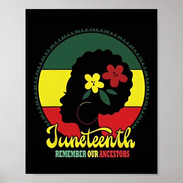 Mina fästare Junetelfte Firande Black Women Poster (Framsidan)