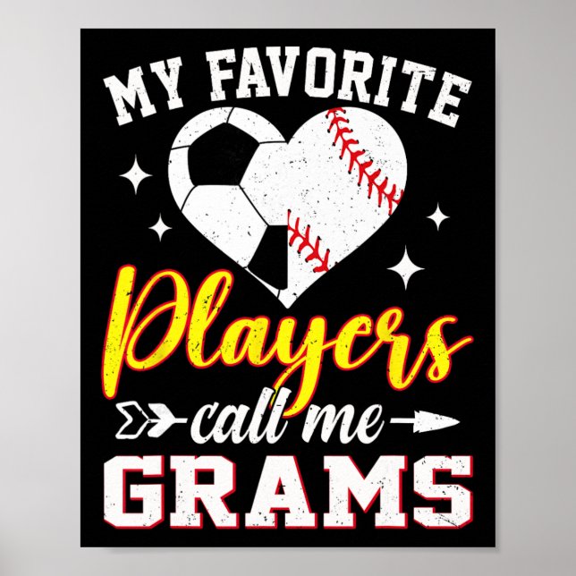 Mina Favorit Soccer Baseballspelare Kallar Mig Gra Poster (Framsidan)