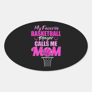 Mina favoritbasketspelare kallar mig Mamma Ovalt Klistermärke