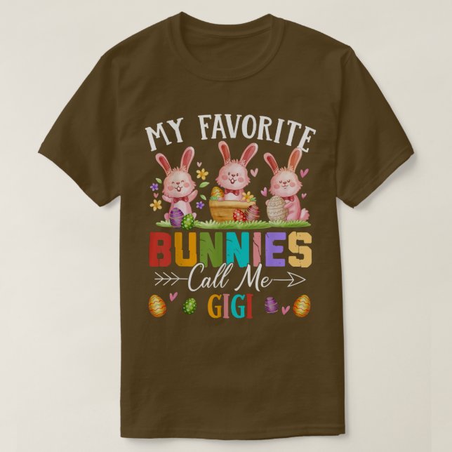 Mina favoritbunnies kallar mig Gigi Family Öster T Shirt (Design framsida)