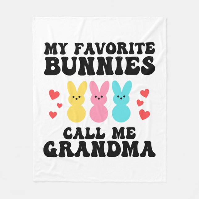 Mina favoritbunnies kallar mig Grandma Mor Fleecefilt (Framsidan)