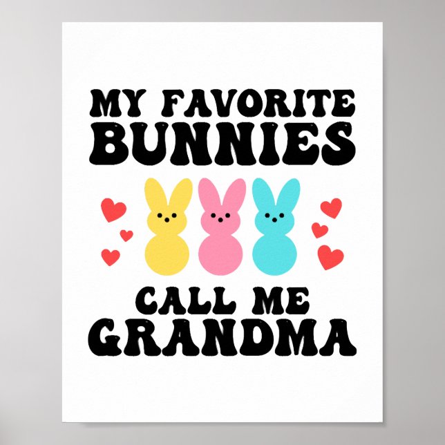 Mina favoritbunnies kallar mig Grandma Mor Poster (Framsidan)